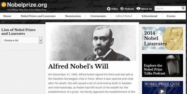 لماذا يتم منح جائزة نوبل